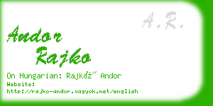 andor rajko business card